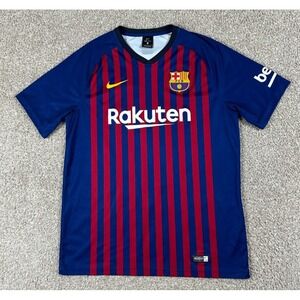 FC Barcelona Lionel Messi Jersey Mens Large Nike Dri Fit  2018-19 Home Soccer